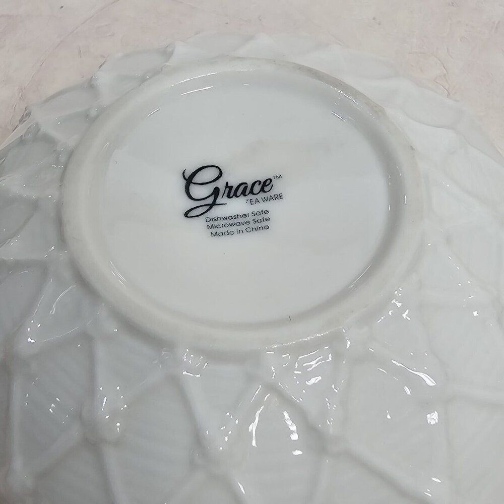 Grace's Teaware Sugar Bowl Bird Finial Lattice Design White Porcelain - No‎ Lid - Picture 8 of 8